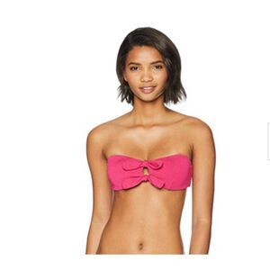 MINKPINK Lola Tie Pink Swimsuit Bikini Top Small